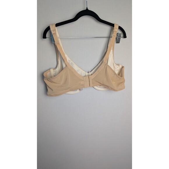 Cacique Bra 44C Beige Floral Modern Lace Unlined Covered Underwire Balconette - Picture 9 of 11